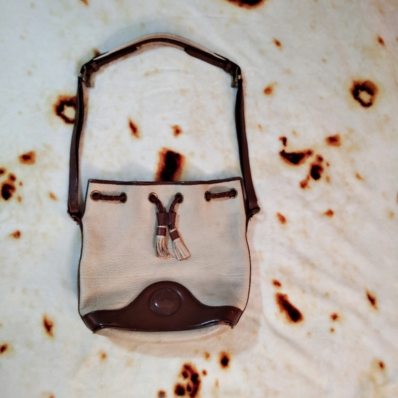 Vtg 70s/80s Genuine Leather Dooney&Burke Cottagecore Cinch Bucket Shoulder Bag - Picture 2 of 15